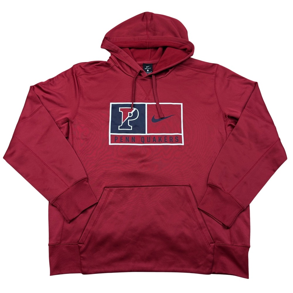 Nike Penn Quakers Hoodie Mens XL Red Dri-FIT UPenn University of Pennsylvania